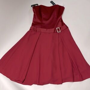 Alfred Angelo red strapless dress